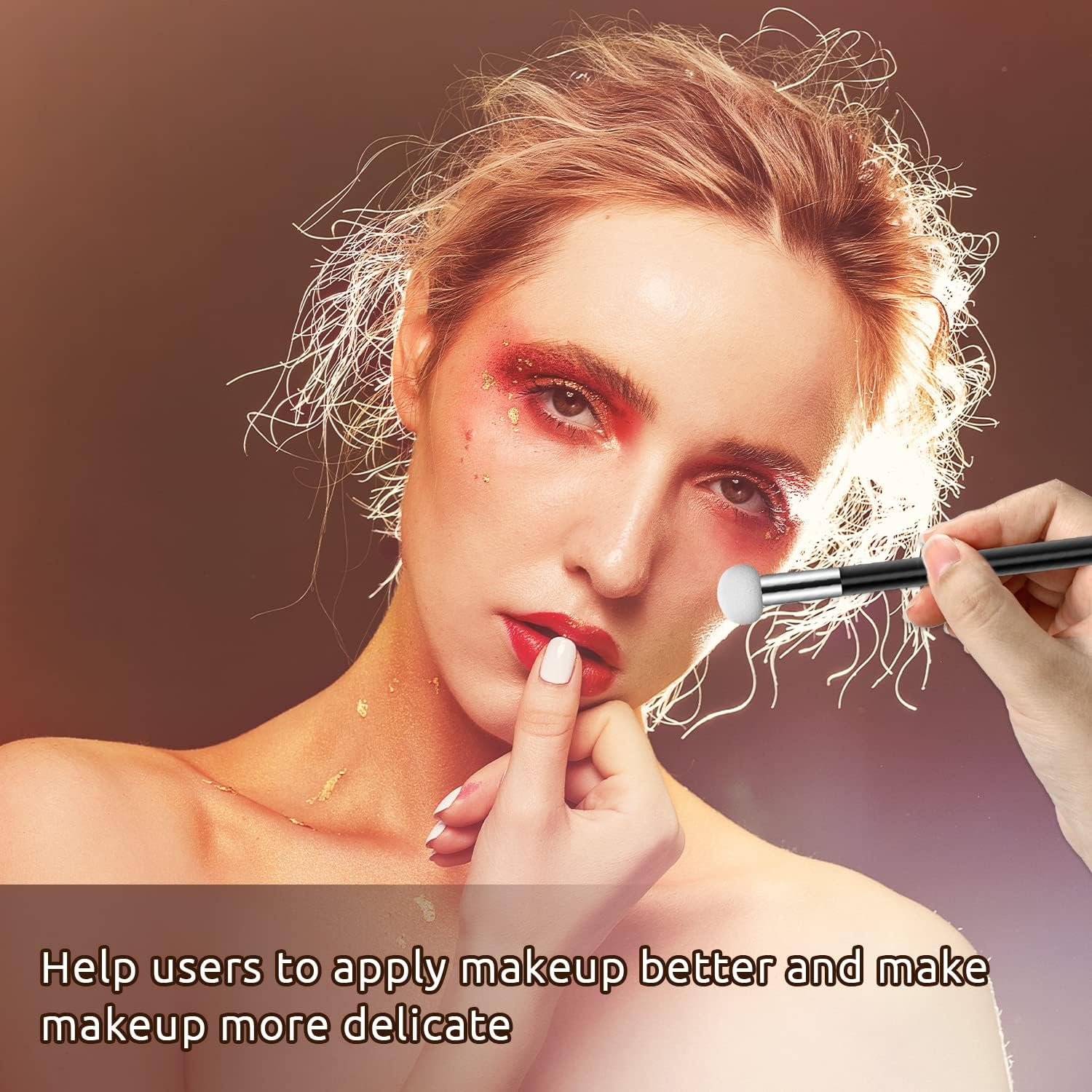 6 Pcs Foundation Sponge Powder Brush Makeup Puff Sponge with Handle Mushroom Makeup Sponges Concealer Sponge Makeup Brush Eye Makeup Applicator Eyeshadow Brushes for Women Girls (Black) image number 5