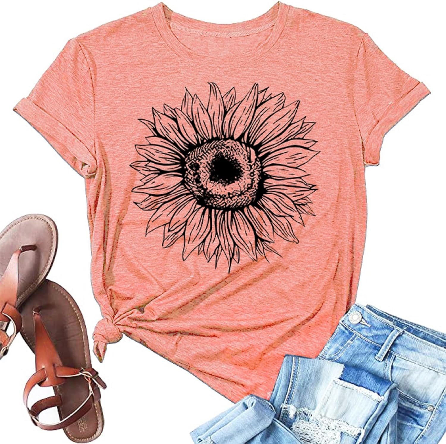 Colorful Sunflower Daisy Flower T Shirt for Summer