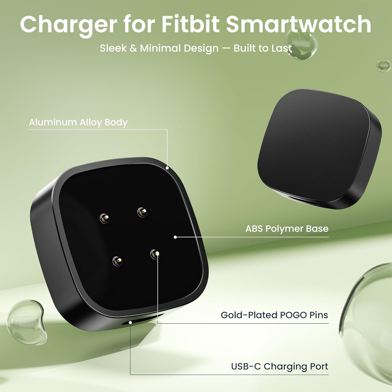 RUXELY Charger for Fitbit Versa 4/Versa 3/Sense 2/Sense,Magnetic USB C Charging Cable Dock,Replacement Type C Charging Cord Stand Portable Charger Adapter for Fitbit Sense 1/2,Versa 3/4 Smartwatch