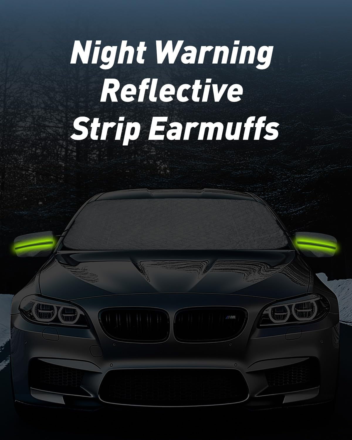 Windshield Cover for Cars, Car Window Shade, Car Sun Shade, Foldable Oxford Cloth Cover with Earmuffs, Snow and Ice Shield, UV Sunshade, Dust, Grit, Bird Droppings for Car SUV Vans Pick-Up Trucks