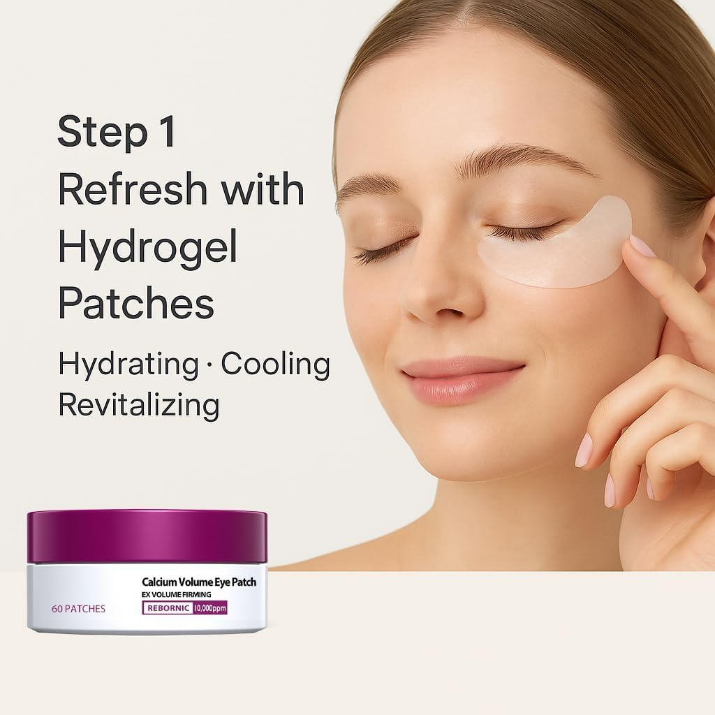 Eye Care Duo &ndash; Calcium Volume Multi Balm Stick + Hydrogel under Eye Patches 60Ea (30 Pairs), Hydrating & Smoothing Eyes Treatment, Gentle on Skin, Travel-Friendly image number 1