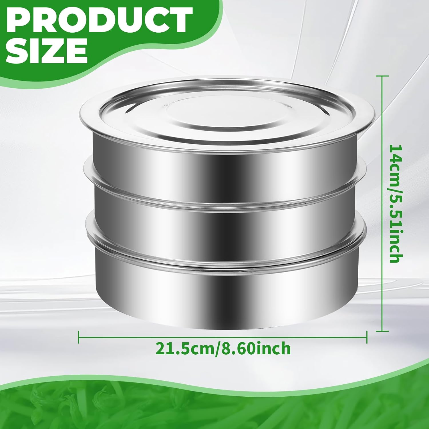 Awobepl Sprouts Growing Kit Stainless Steel Sprouting Kit Stackable Seed Sprouting Tray for Beans Peas image number 2