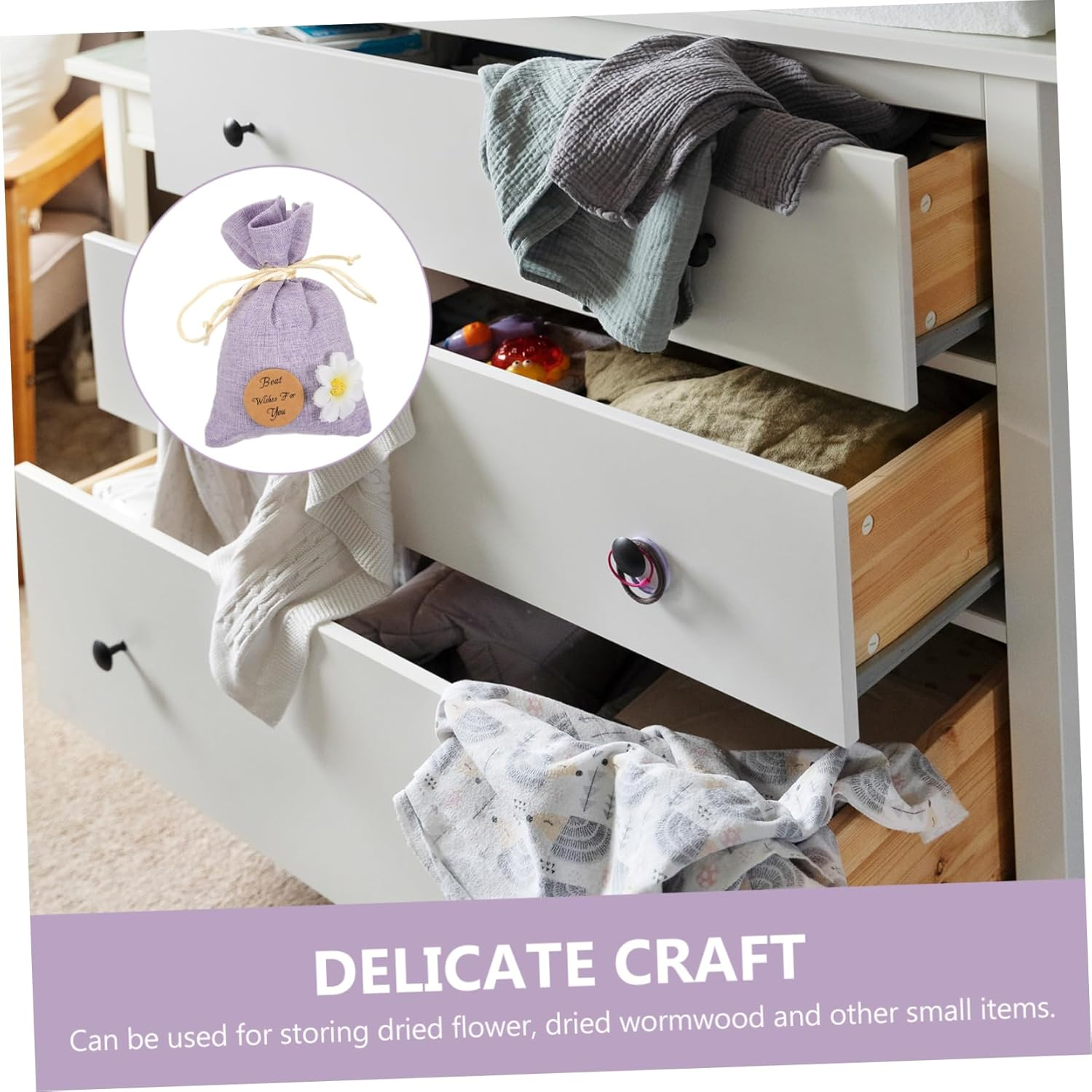 10Pcs Empty Sachet Bags Refillable Dried Sachet Wardrobe Bag for Fragrance and Packing image number 2