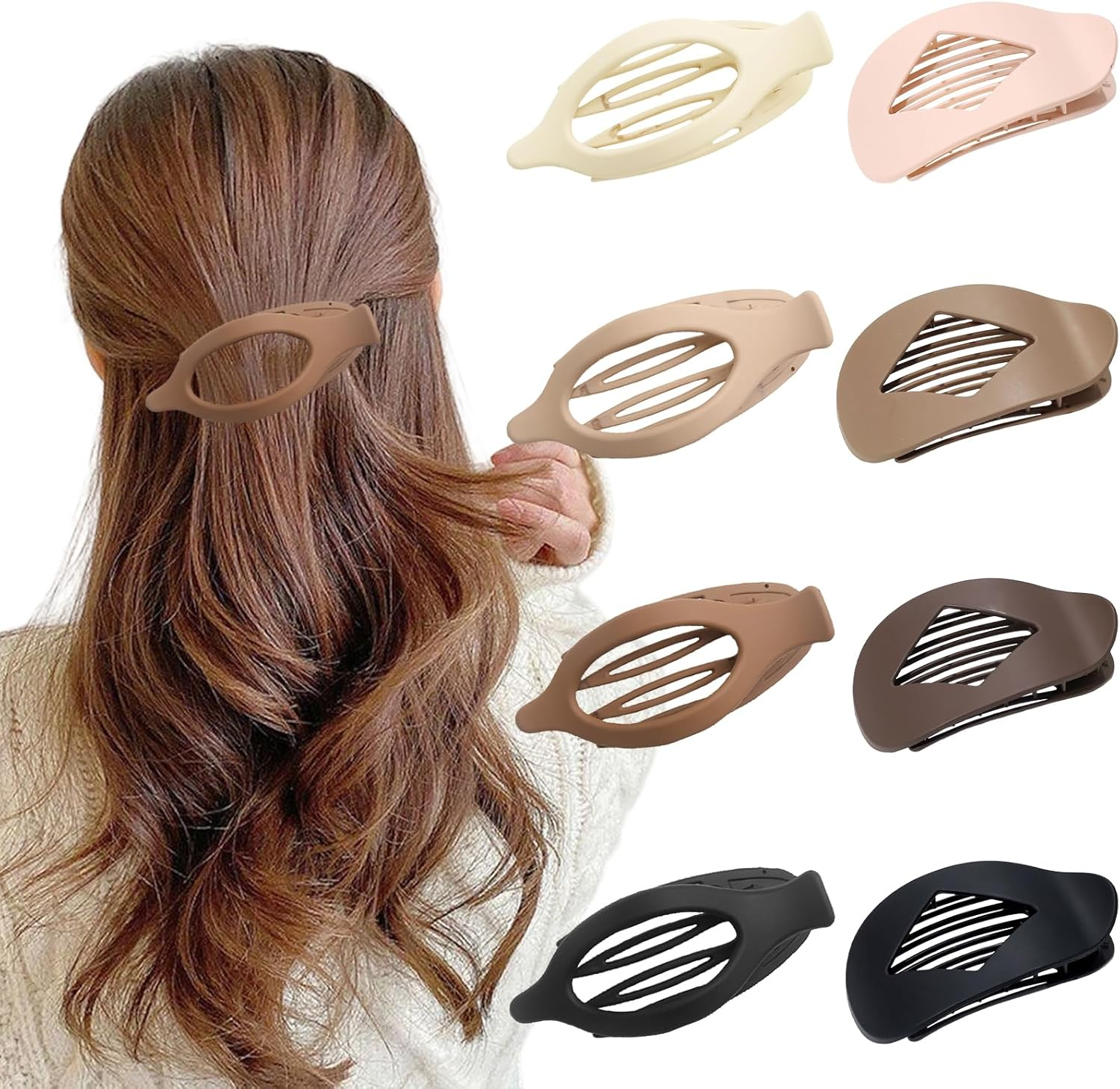 Pack of 8 Hair Clips, Women'S Hair Clip, Flat Hair Clips Set for Thin and Thick Hair, Plain Hair Clips, Large Duckbill Clips, Duckbill Clip, Ideal for Lying down and Driving image number 1
