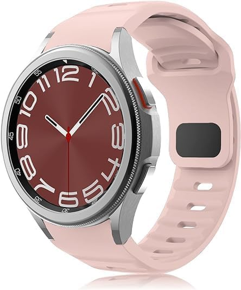 Rugged No Gap Band for Samsung Galaxy Watch 7 6 5 4 Band 44Mm 40Mm/Galaxy Watch 6 Classic Bands 47Mm 43Mm/Watch 5 Pro 45Mm/Watch 4 Classic 46Mm 42Mm, Silicone Wristband Sport Strap Men Women-Black image number 3