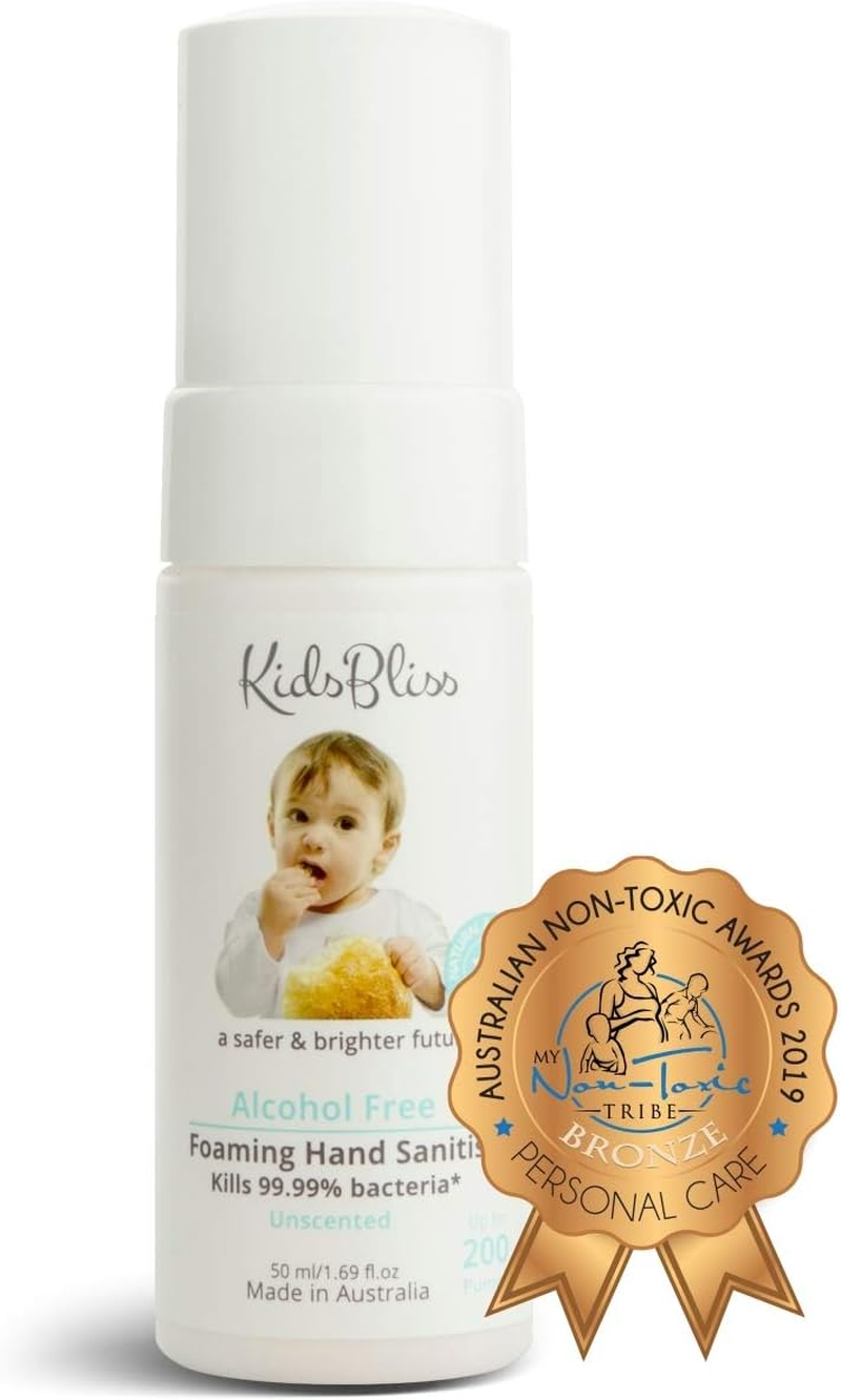 Kidsbliss Alcohol-Free Foaming Hand Sanitiser for Baby & Kids | Gentle, Bzk-Free & Non-Toxic Formula for Sensitive Skin | 200 Pumps (50Ml, Unscented), Rinse-Free On-The-Go Sanitizer image number 2
