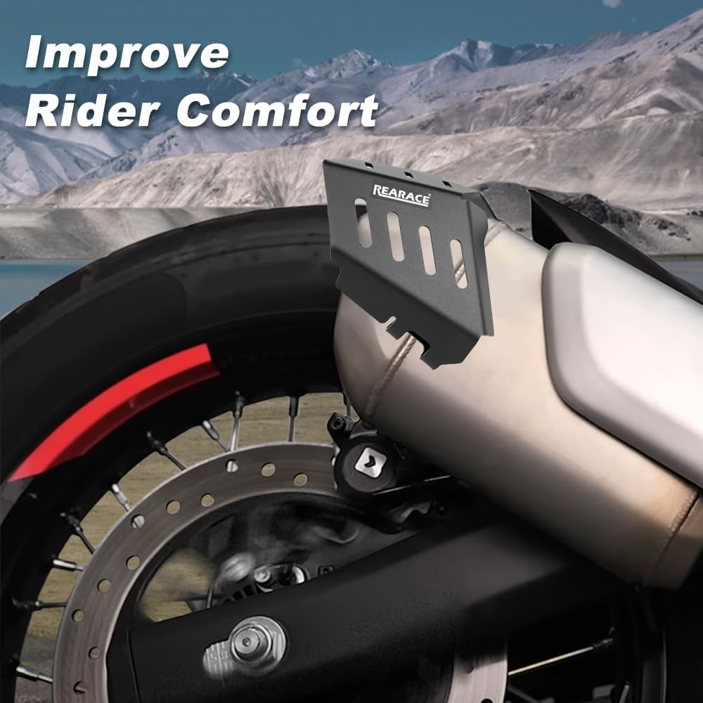 REARACE Exhaust Heat Shield Extender Guard Cover Protector Compatible with Royal Enfield Himalayan 450 2024, Guerrilla 450 2025