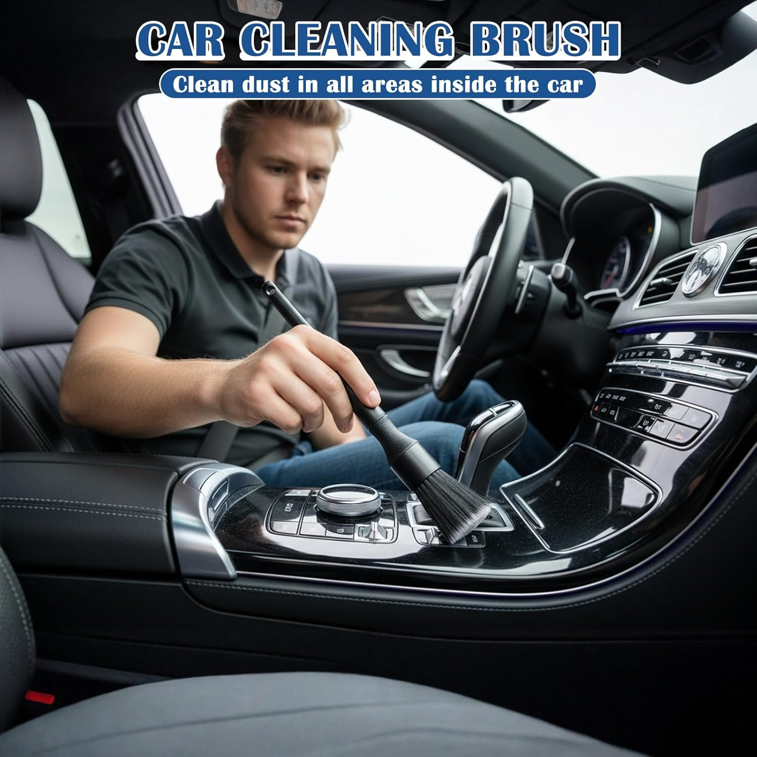 2 Piece Detailing Brush Car Set Ultra Soft Car Cleaning Interior Cleaning Exterior Cleaning Brush Dust Brush Car Brush Soft Dust Brush for Furniture, Ventilation Nozzles, Keyboards (17/24 Cm) image number 6