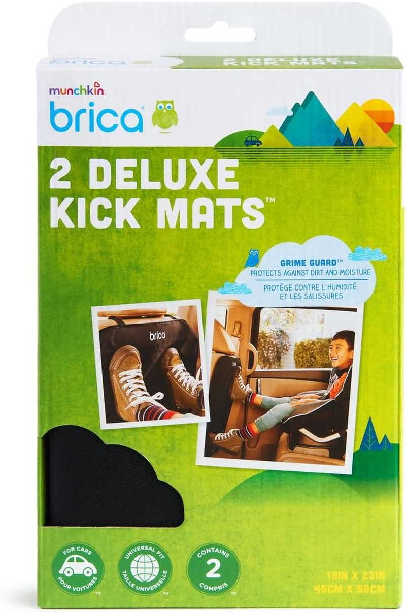 Munchkin Brica by Deluxe Extra Large Car Seat Kick Mats, Protects against Scuffs, Moisture and Dirt, Black, Pack of 2 image number 5