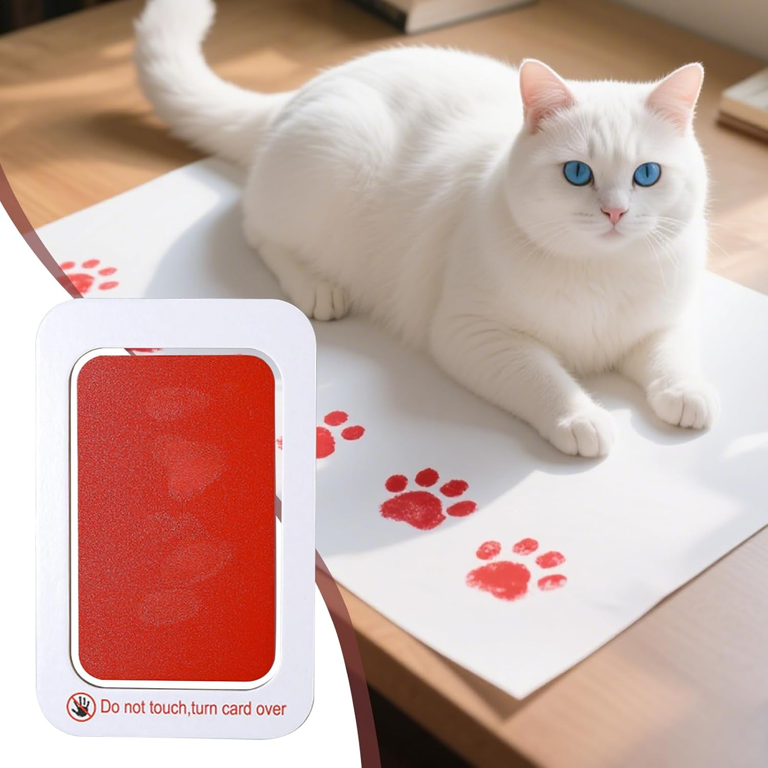 Yupeuooe Pet Ink Paw Print Kit | Inkless Baby Hand and Footprint Kit - Non Irritating Safe Tool Handprints Crafts Keepsakes for Family Babies Parents Puppy Cat Boy Mom Fathers image number 6