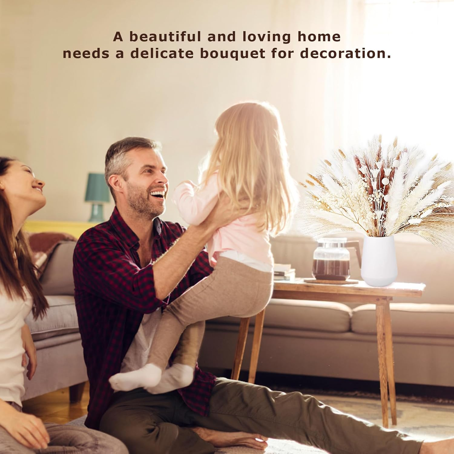 109 Pcs Pampas Grass Decor Boho Home Decor Dried Flowers, Beautiful Natural Dried Pampas Grass Bouquet for Office Decor, Wedding Decor, Farmhouse Decor, Festival Decor image number 5