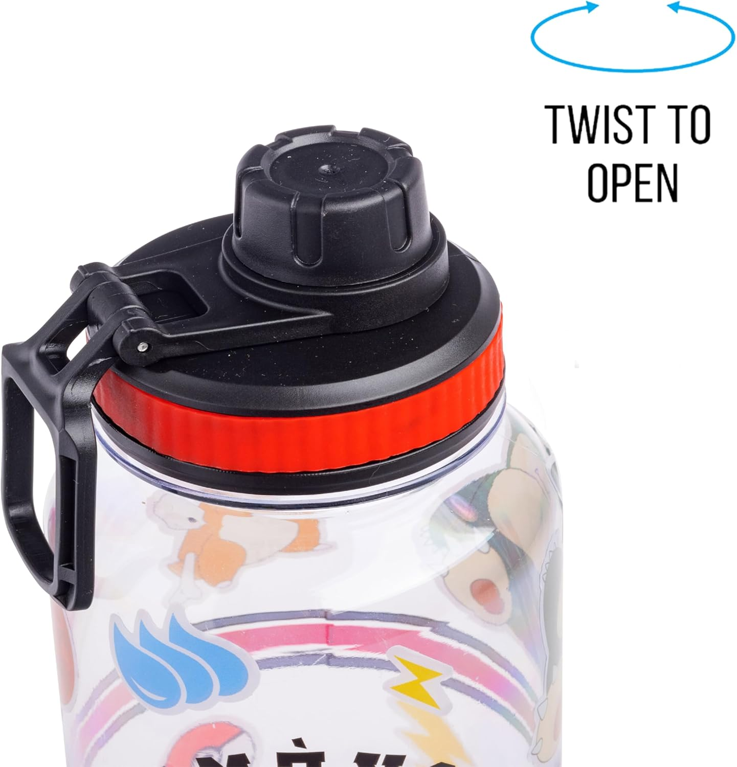 Silver Buffalo Pokemon Trainer Icons Twist Spout Plastic Water Bottle with Stickers You Stick Yourself, 32 Ounces image number 3