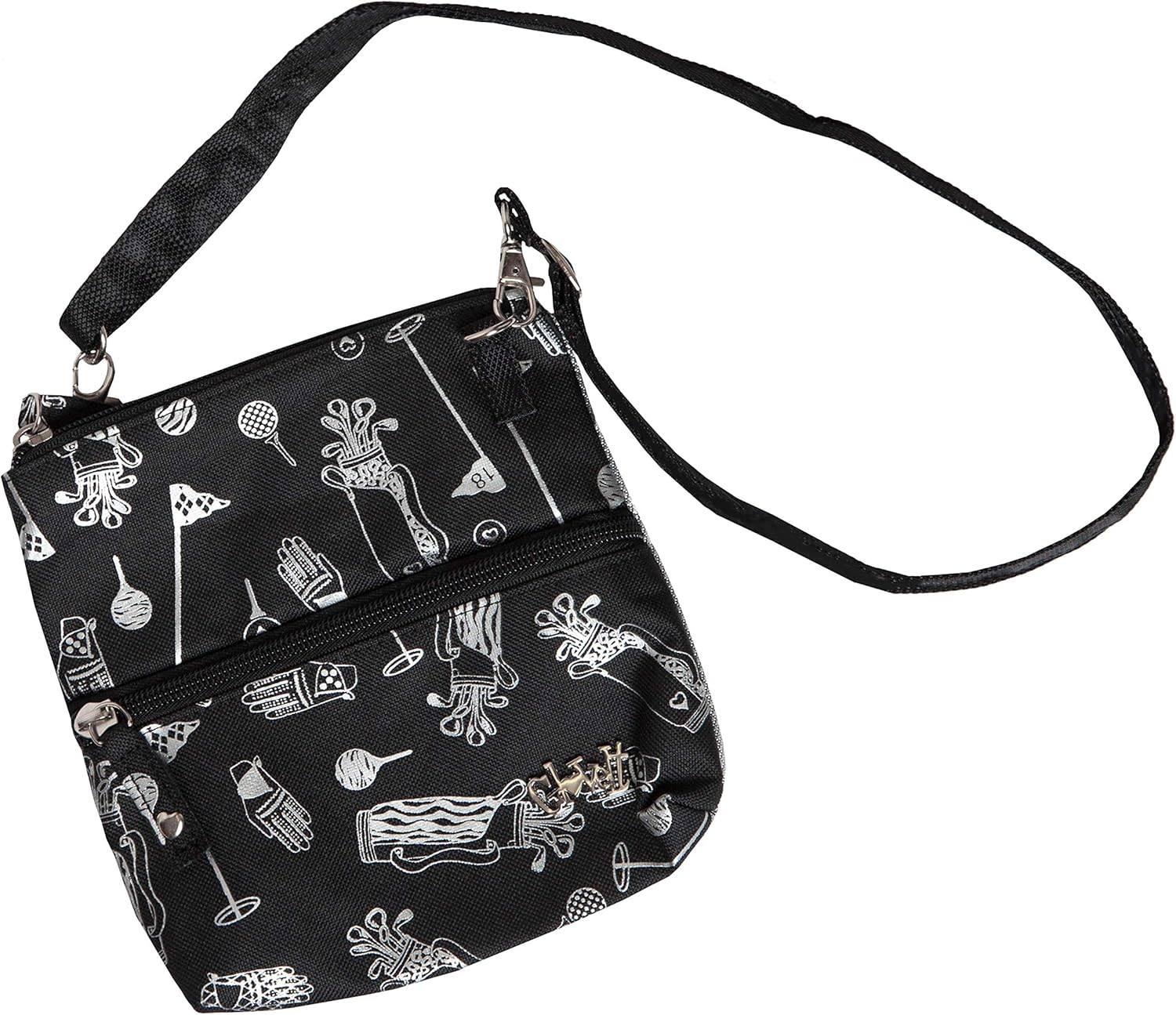 Women&rsquo;S Golf Accessory Bag Glove It Ladies Detachable Strap Accessories Bag 3 Pouch Zipper Bag Cross Body Carry All Organizer Bag Make Up, Travel, Wallet 2017 Silver Lining - Nine  Wine image number 4