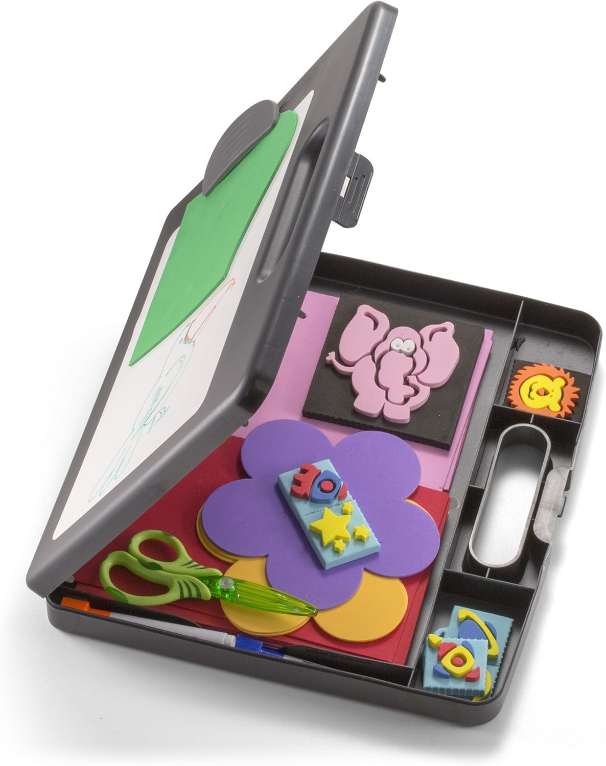 Officemate Clipboard Box for Activities with Dry Erase Board, Letter/A4 Size, Charcoal (83383) image number 5