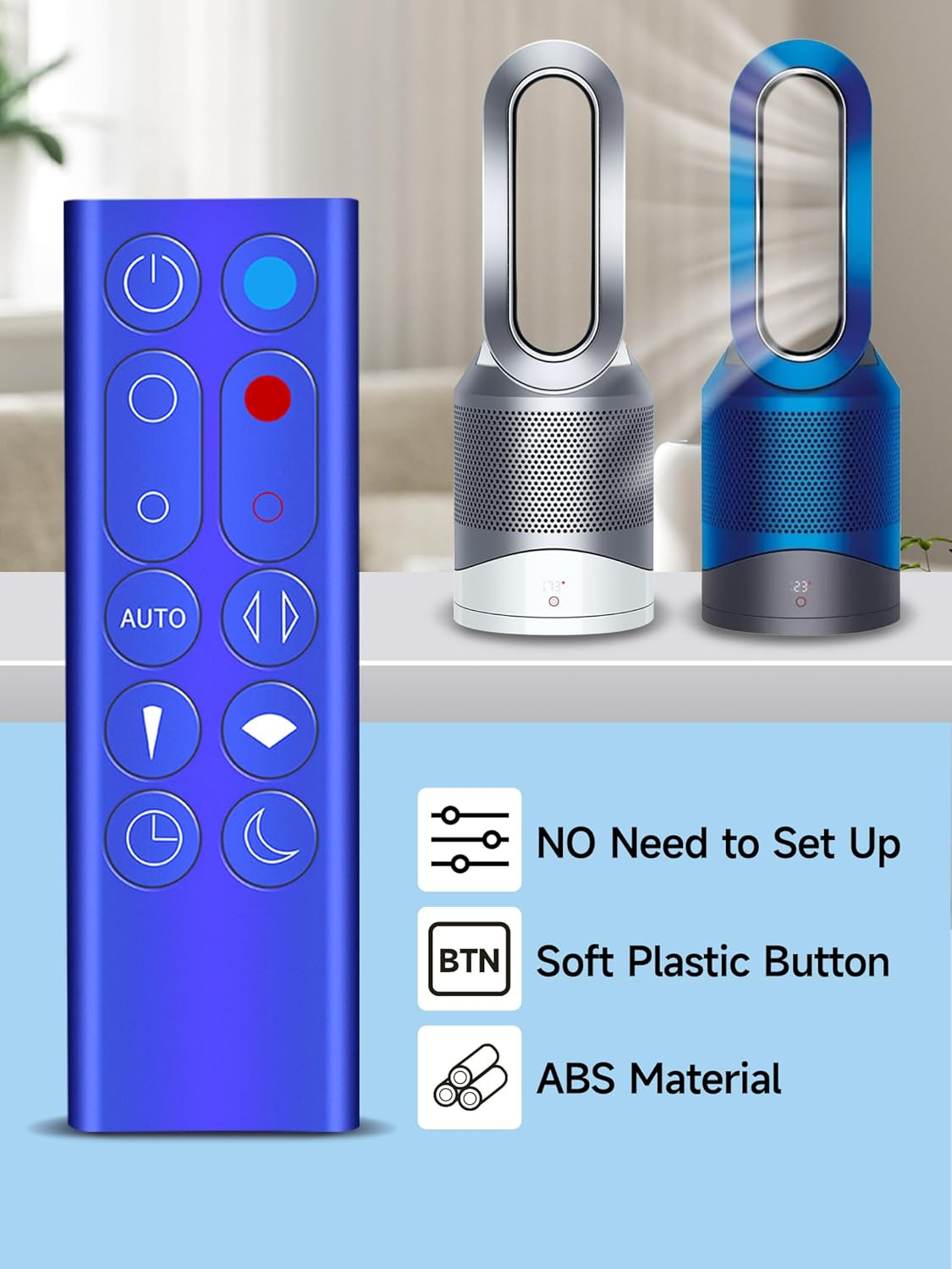 PZL New Replacement Remote Control Fit for Dyson Purifying Fan Air Purifier Heater Pure Hot + Cool Remote Control HP02 HP03 (Blue) image number 6