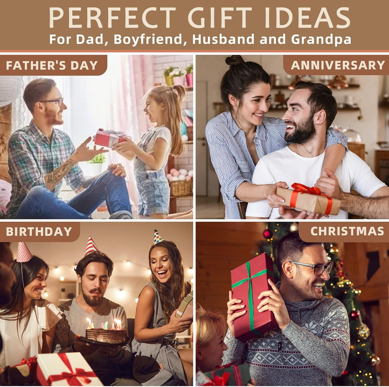 Fathers Day Dad Gifts from Daughter Son Wife, Wood Phone Docking Station with Drawer, Birthday Anniversary Men Him Husband Boyfriend Gifts from Girlfriend, Mens Nightstand Organizer Presents Ideas image number 3