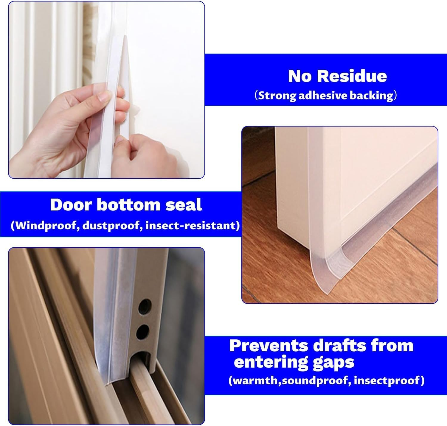 Silicone Door Seal Strip, 1Pc Silicone Weather Stripping Door Seal Strip Door Bottom Seal Strip Sealing Strip image number 5