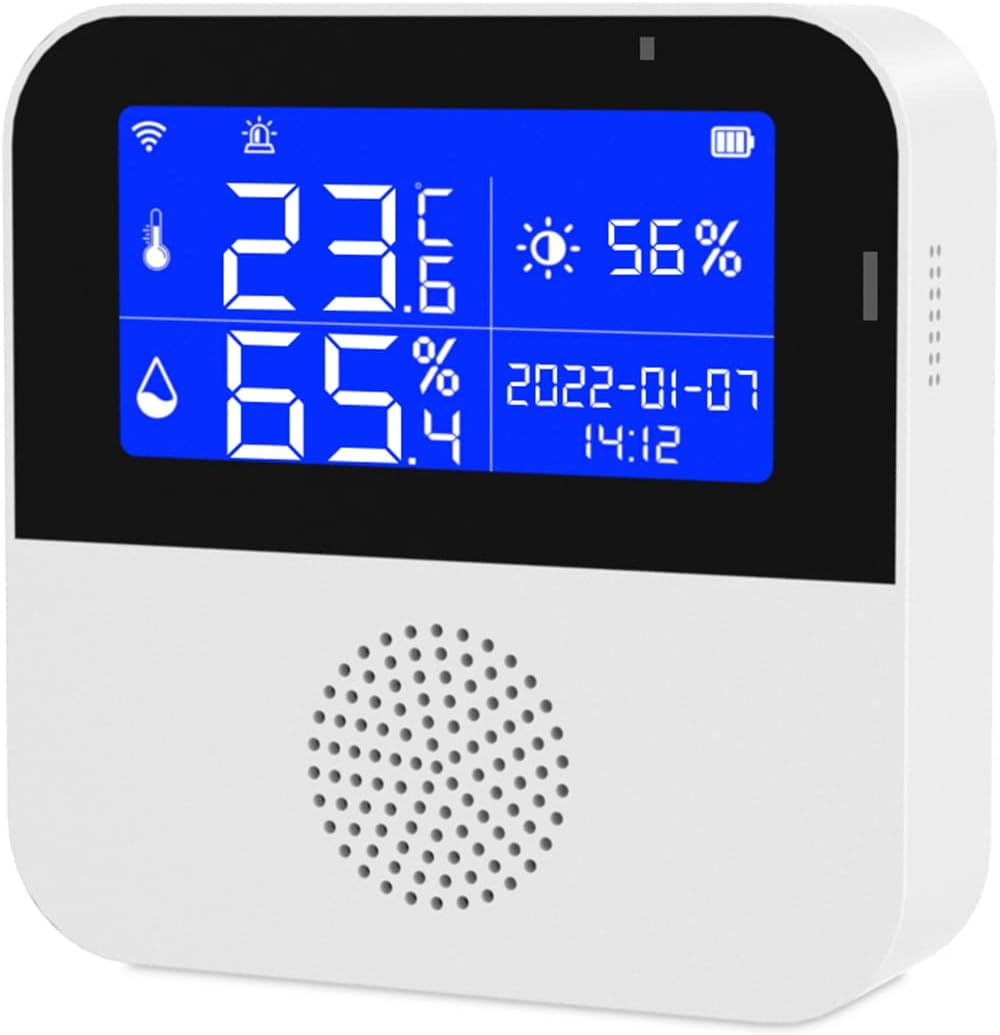 RAYWE Wi-Fi Temperature and Humidity Meter, Wi-Fi Temperature Humidity Meter Indoor Hygrometer Temperature Sensor Alarm APP Control 2.9-Inch LCD Backlight Display ℃ /℉ with Time Date for Home image number 6