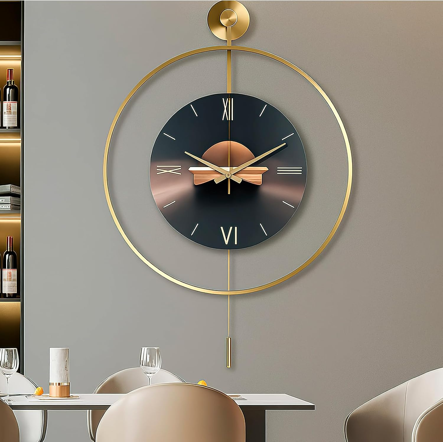 Clock Mechanism Replacement Kit, Clock Motor Movement Wall Replacement DIY Quartz, Clock Accessories, Non-Ticking DIY Set - 2 Mechanisms & 5 Metal Hands