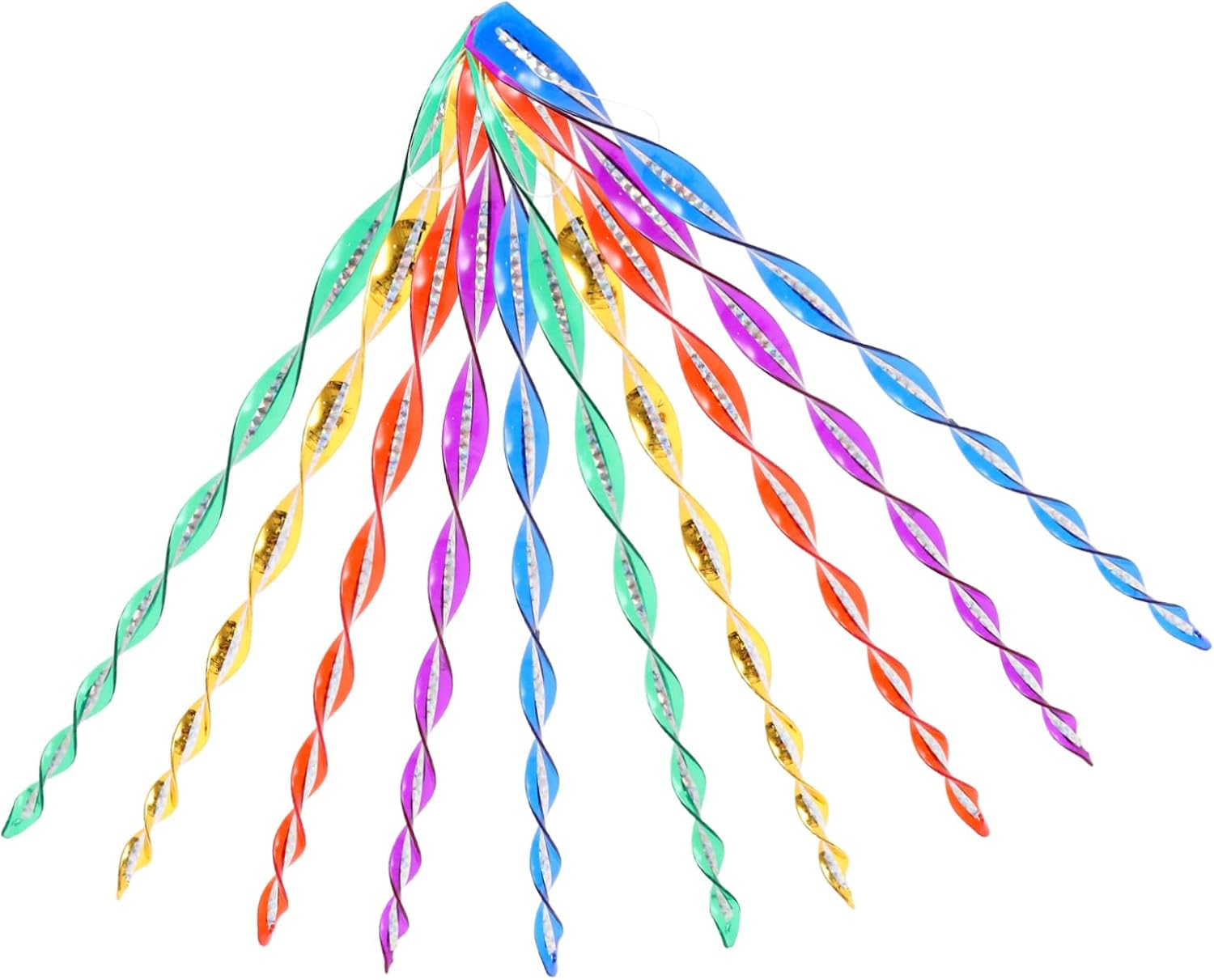 BESPORTBLE 10Pcs Spiral Scare Rods Bird Reflective Strips Deter Pigeons and for Gardens image number 1