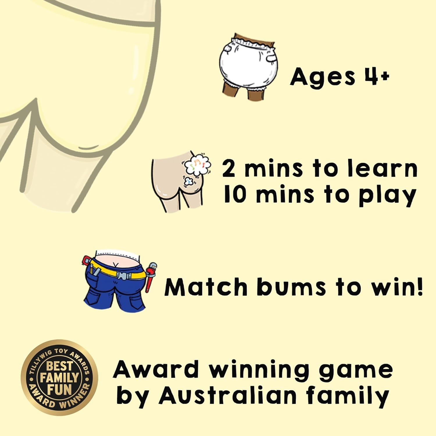 Go Bum | a Card Game for Ages 4 and Up! | 2-7 Players | 10 Mins | It&rsquo;S the Cheeky Version of Go Fish Where You Match Different Kinds of Bums to Win image number 5