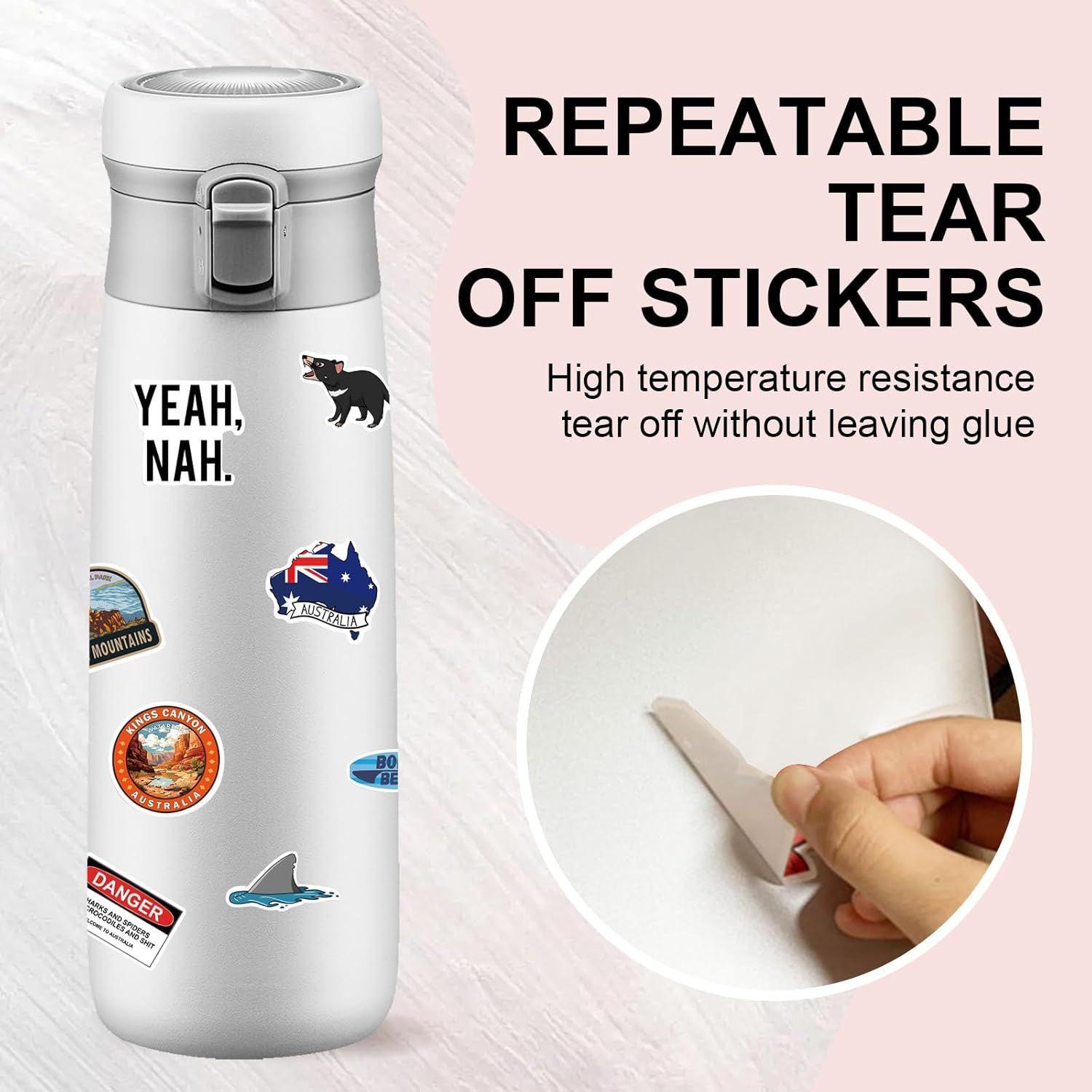 SZXYCZL 50Pcs AU Country Stickers, Cute Country Animals Journaling Scrapbooking Waterproof Vinyl Decals for Adults, Stickers for Journal Water Bottle Suitcase-Au image number 4