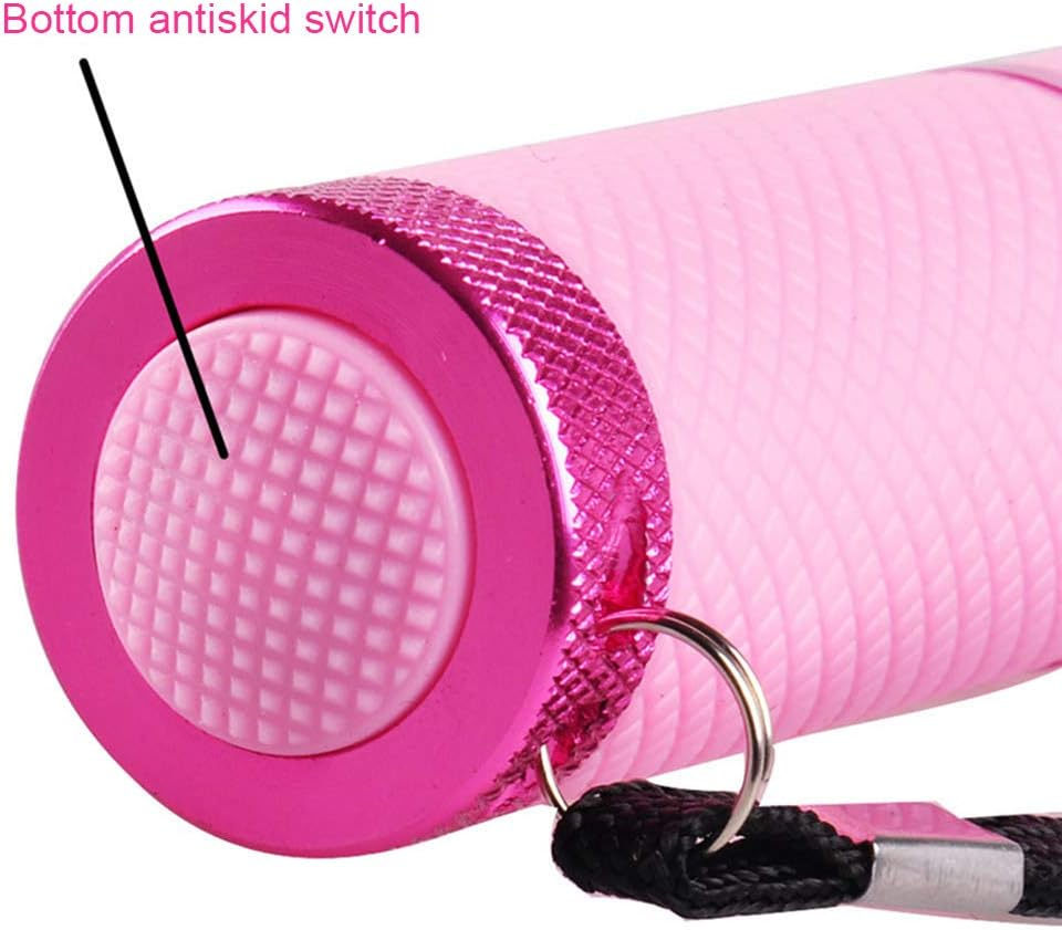 Pedkit Mini Flash Light for LED UV Gel Curing Lamp Light Handheld Nail Dryer Nail Flashlight 9 Leds 395Nm UV Flashlights Detector for Facial