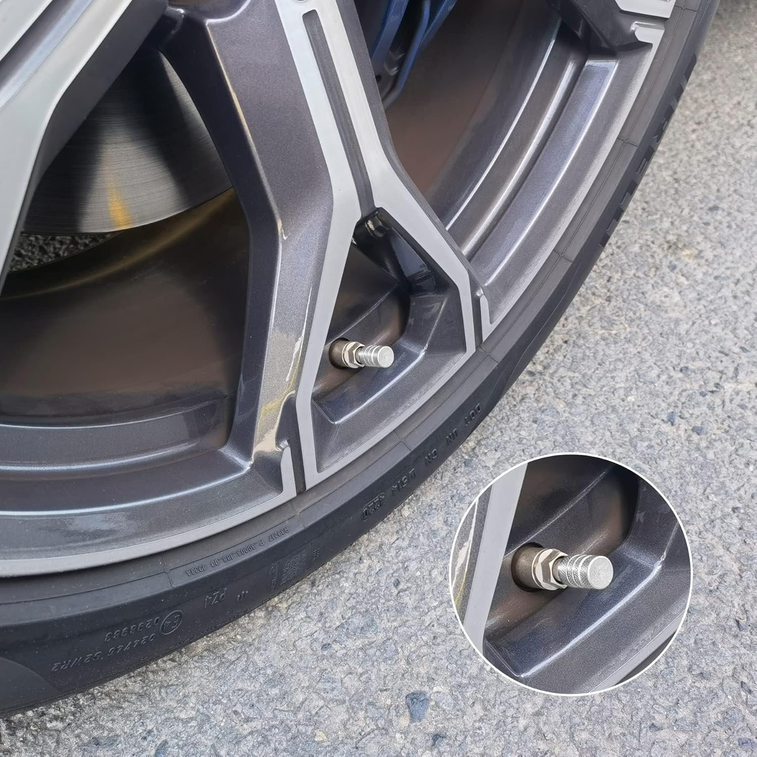 12PCS Tire Valve Stem Caps, Car Exterior Accessories, Aluminum Alloy Valve Cover Universal for Cars, Trucks, Motorcycles and Bicycles (Silver) image number 1