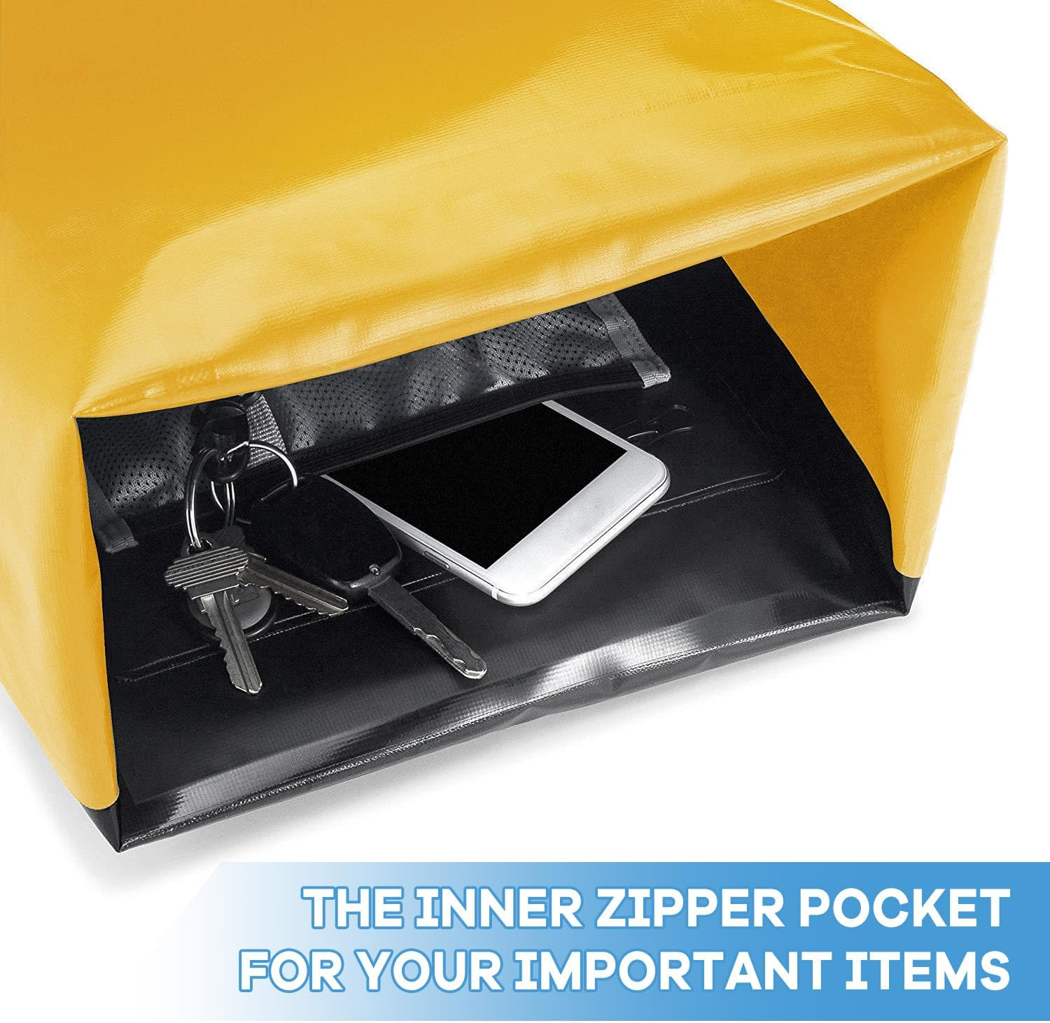 Namolit Waterproof Backpack Heavy Duty Roll-Top Dry Bag for Kayaking Rafting Boating Yellow - Blue image number 4