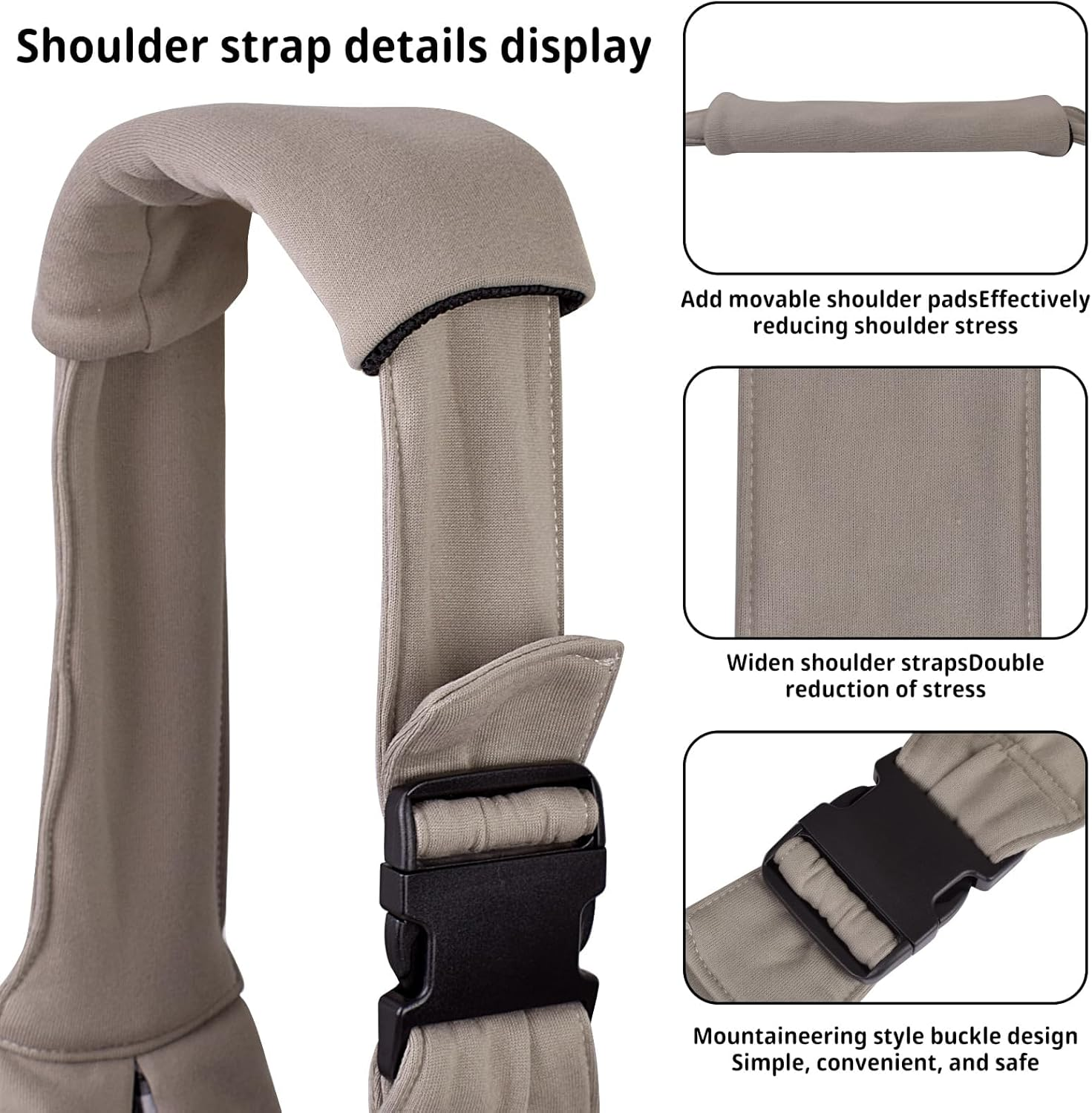 CUBY Sling Dog Small Dogs Cat Sling Pet Sling Single Shoulder Pet Bag for Travel Dog Carrier Bag with Foot Pad for Pets (Adjustable Shoulder Strap, Brown) - Adjustable+Foot Pad-Grey image number 3