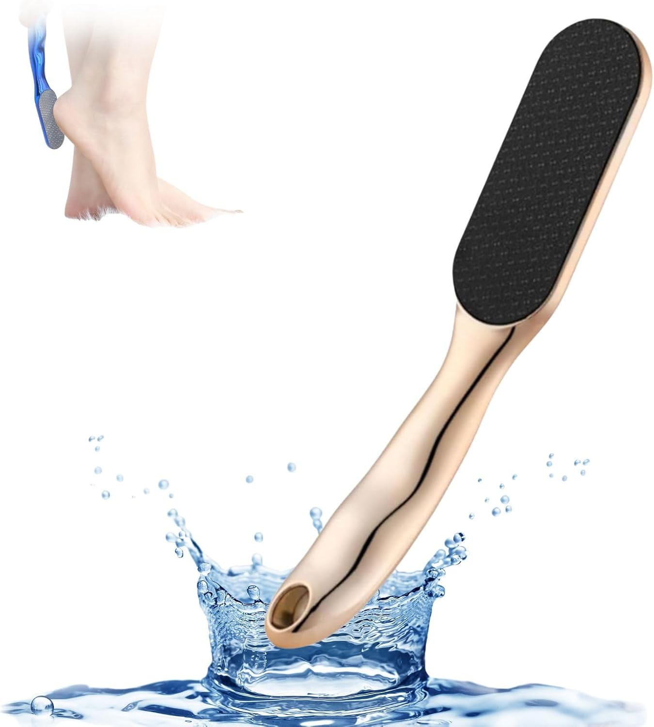Veinsgrain Foot File,Beyond the Cream - Foot Fetish File,Hard Skin Remover Nano-Glass Foot File,Foot Scrubber,Foot Exfoliator Tool,Effortless and Pain-Free Experience (Gold) - Blue * 2 image number 5