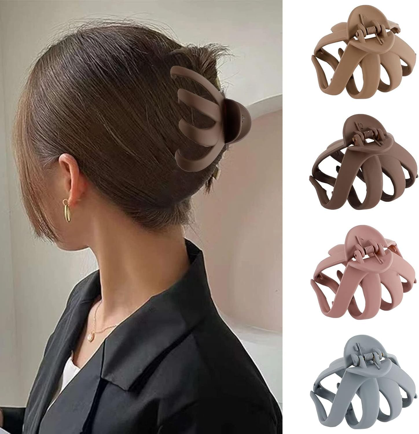 5Pcs Large Octopus Clip Non-Slip Big Spider Hair Claws, Double Row Teeth Hair Clips, Double Teeth Octopus Large Grip Hair Clips for Girls image number 3