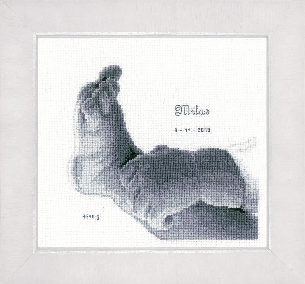 Vervaco PN-0158042 Small Baby Foot Counted Pattern, Cotton, Multi-Colour, 18 X 17 Cm / 7.2 X 6.8 Inches