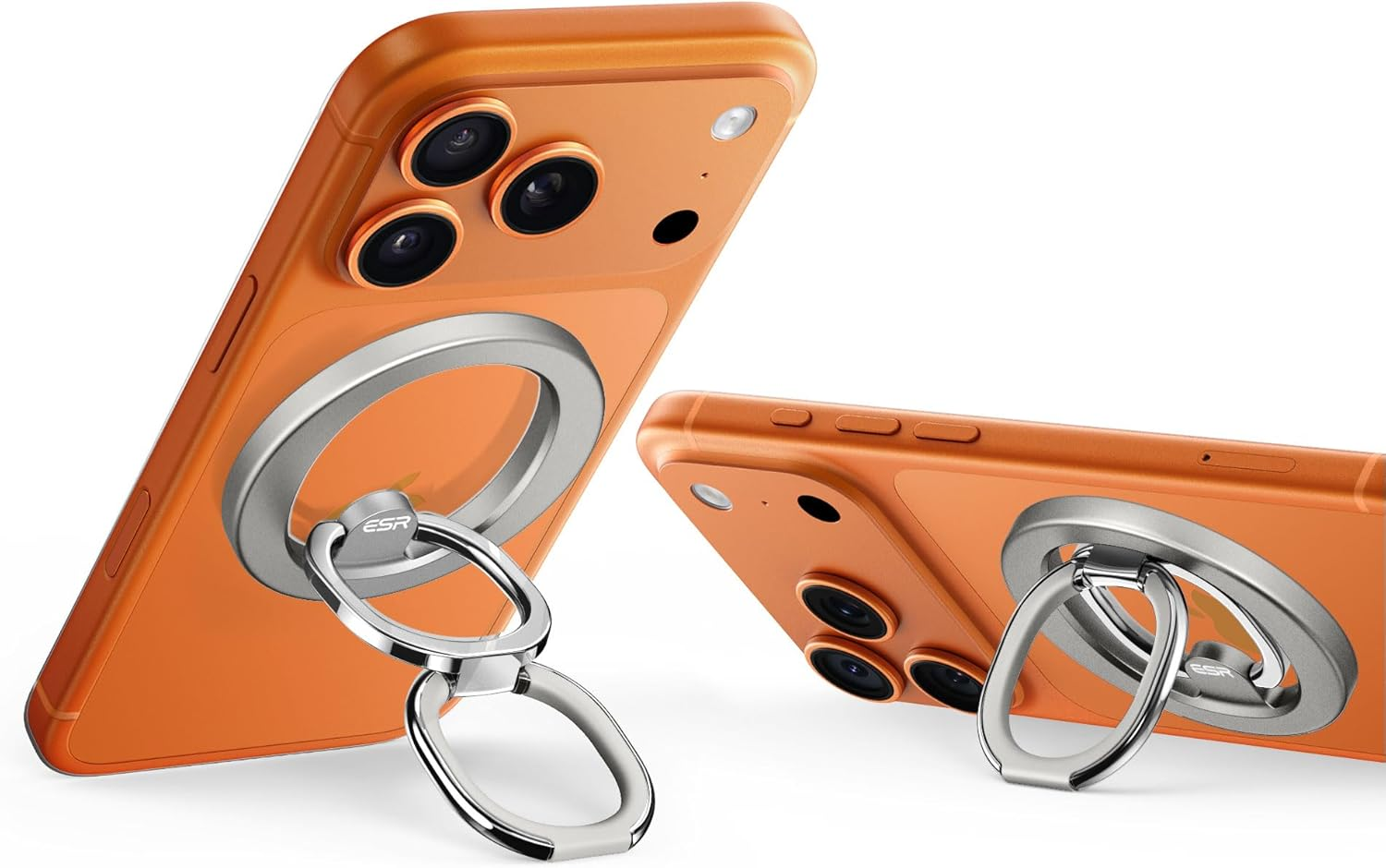 ESR for Magsafe Phone Grip, Magsafe Ring Holder, Magnetic Phone Ring Holder, Magnetic Grip with 2-Way Adjustable Stand for Iphone 17/16/15/14/13, Samsung, All Smartphones(2 Metal Rings Included)