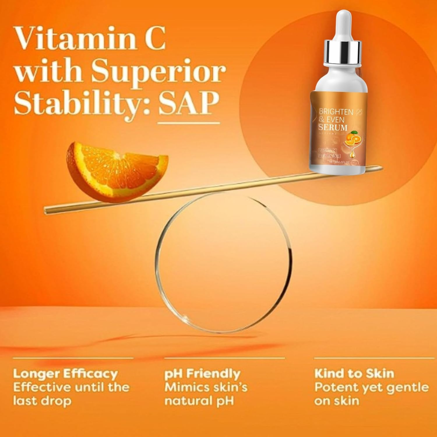 Turmeric and Vitamin C Serum for Face, Dark Spot Corrector, Brightening Facial Serum, Anti-Aging Serum with Hyaluronic Acid, Acne Scar Remover, Skin Tone Repair, Glow Booster, Daily Hydration (2Pcs) - 2Pcs image number 4