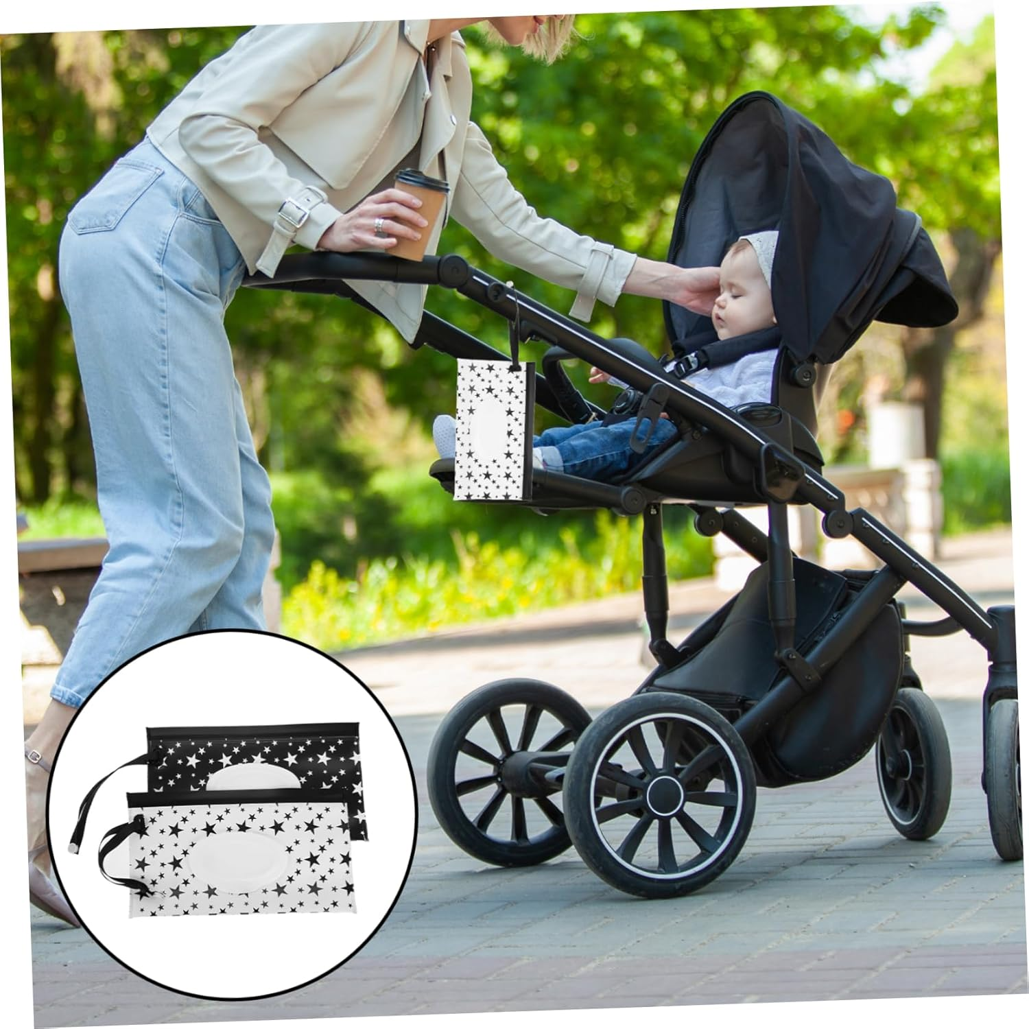 2Pcs Wipes Container Tissue Bag Dispenser for Bedside Stroller Handbag Reusable Portable image number 5