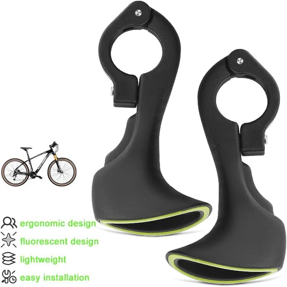 Bike Handlebar Ends Ergonomic No-Slip MTB Mountain Bike Road Cross-Country Bicycle Handlebar Extender Bar Ends Suitable for 21.8-22.8Mm Handlebar,With Fluorescent Effect image number 3