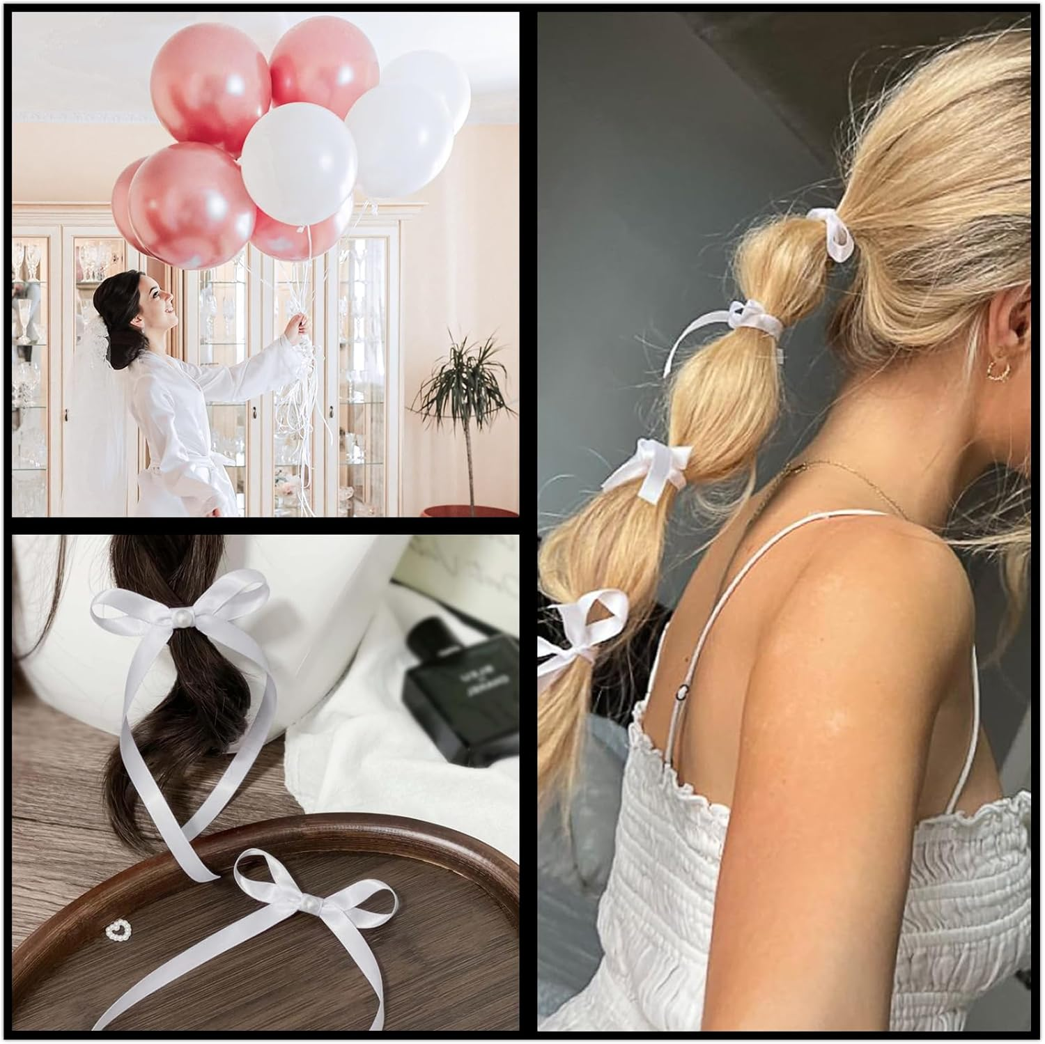 Pink Ribbon, 50M X 5Mm Ribbon for Balloons,Balloons String Ribbon for Gift Wrapping Birthday Crafts Wedding Party Balloons Decoration Ribbon, 3 Rolls image number 3