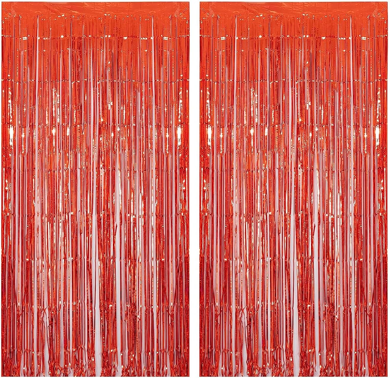 Haobase 2 Pack 3.28 Ft X 6.56 Ft Tinsel Foil Fringe Curtains, Metallic Foil Curtains Party Photo Backdrop for Wedding Birthday Party Baby Shower Graduation Decorations (Light Blue) image number 2