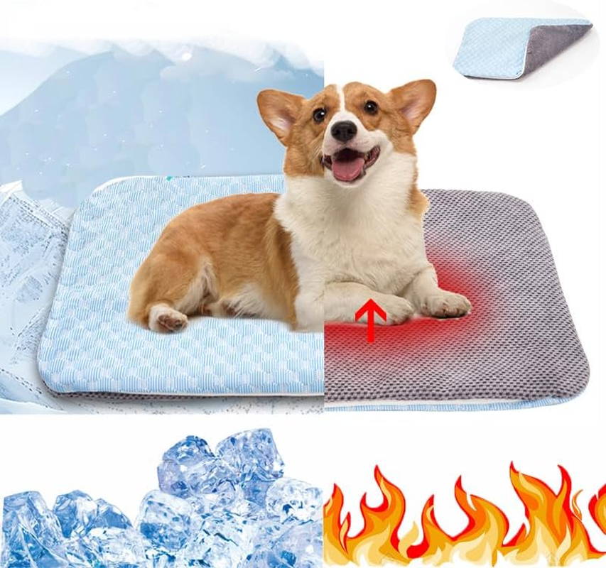 Self-Warming Dog Cat Bed Pad, Self-Heating Thermal Cat and Dog Bed Mat, Large 42X66Cm Heating Pad for Dog,Dual-Purpose Endothermic Color Changing Arc-Chill Cooling Fiber,Foldable Washable Pet Bed image number 3