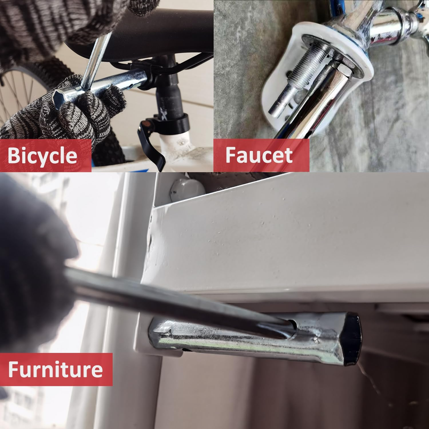 10Pcs Dual-Ended Shower Valve Socket Wrench Set Faucet Nut Removal Tool for Removing Tub & Shower Valve Plumbers Socket Set Compatible Extended Spark Plug Wrench 6-22Mm image number 2