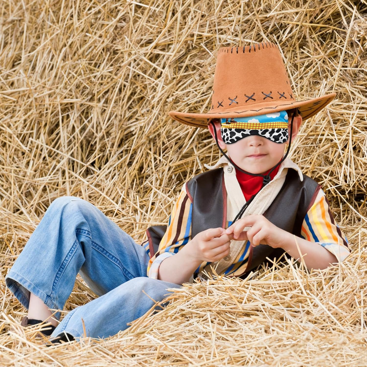 Kids Eye Mask for Sleep, Sleep Mask with Adjustable Strap Cute Cartoon Eye Cover for Kids Soft & Breathable Blindfold for Boys Girls Sleeping Travel Party Supply image number 6