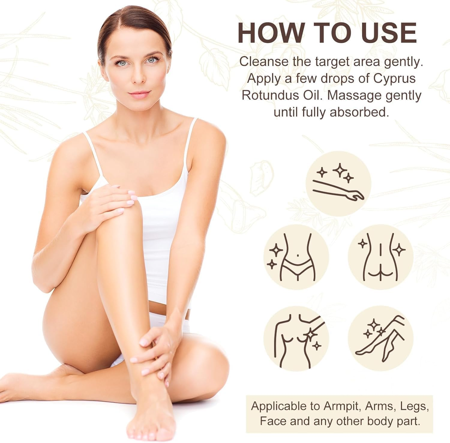 Natural Cyperus Rotundus Oil for Hair Removal, Reducing Body Hair Growth, Smoothing, Moisturizes & Soothes Skin, Gentle and Effective for All Skin Types, 2Fl Oz, 60Ml, image number 5