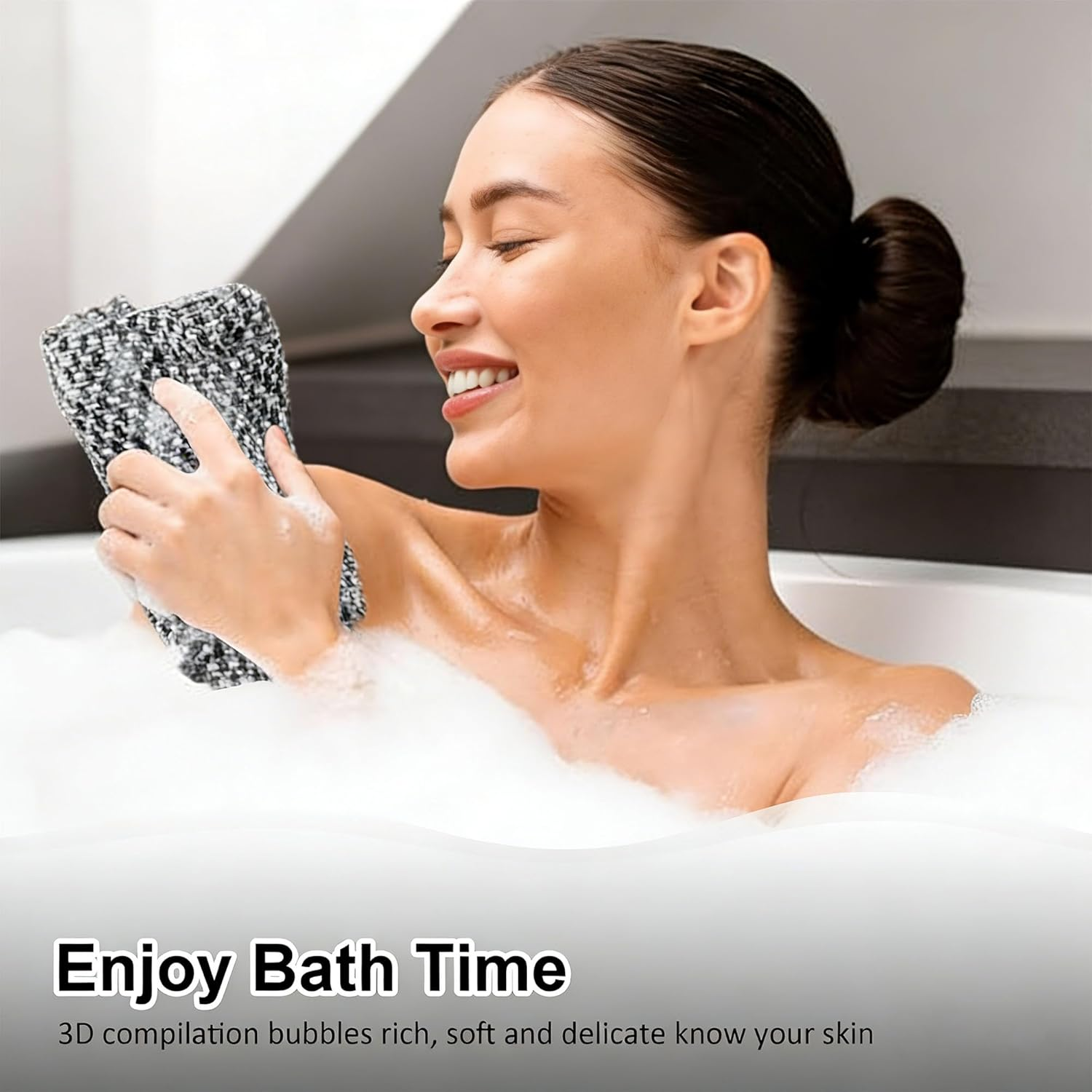 4PCS Exfoliating Shower Towel, African Net Sponge, Exfoliating Body Scrubber, Long Washcloth Back Body Shower Towel for Men Women image number 2