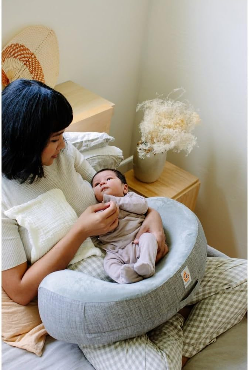 Ergobaby Natural Curve Nursing Pillow, Heathered Grey image number 3
