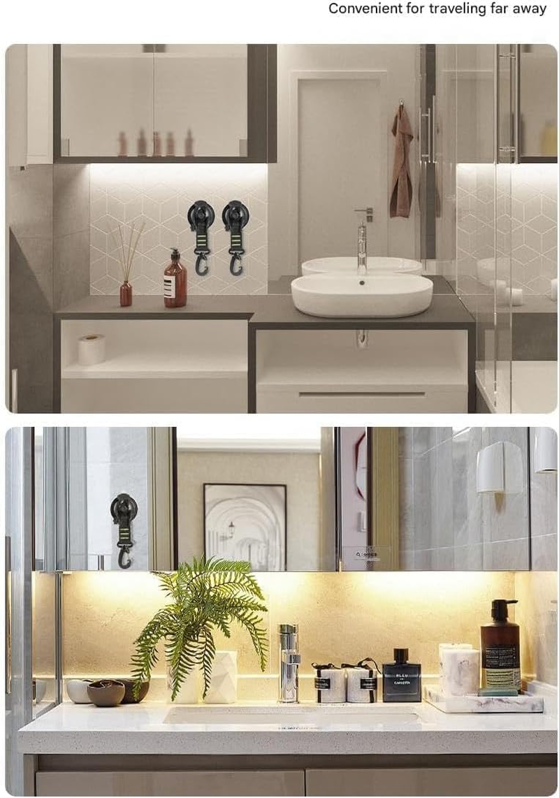 4PCS Heavy Duty Suction Cups with Hooks, Car Camping Tie down Tarp Accessory, Strong Power Viscous Silicone and Securing Hook, Universal for Car Awning, Boat, Camping (Black, Pack of One) image number 2