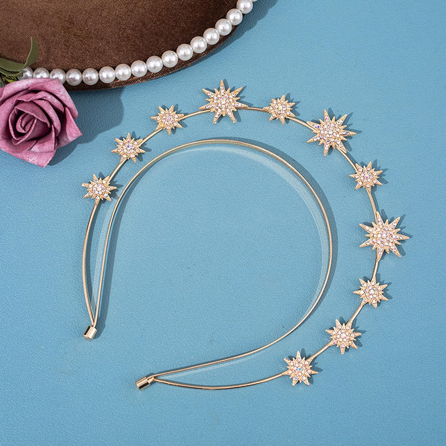 Star Headband, Headband with Star, Crown with Haly Layer Star Headband Carnival Headband Sun Moon and Stars Headband Stars with Star for Party Carnival Birthday Festival image number 4