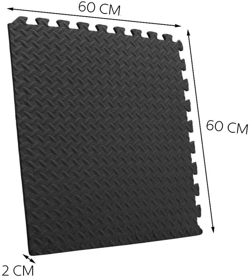 [8PCE] Ideer Life Eva Puzzle Mat &ndash; 4X2M, Black, Level up Your Workout with Durable & Non-Slip Surface - Ideal for Pilates, Gym & Home Equipment &ndash; 60 X 60 X 2.0Cm image number 4