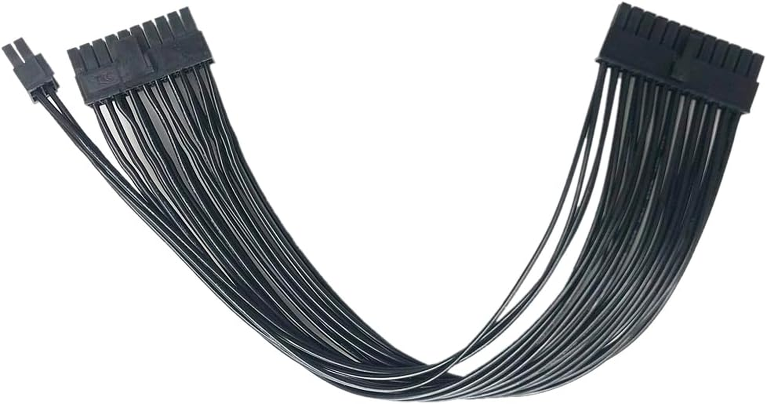 HSSDTECH Motherboard ATX 24 Pin Extension Cable 24 Pin to 20+4 Pin Power Supply Cable PSU 20 Pin Male Convert to 24 Pin (30Cm) image number 1