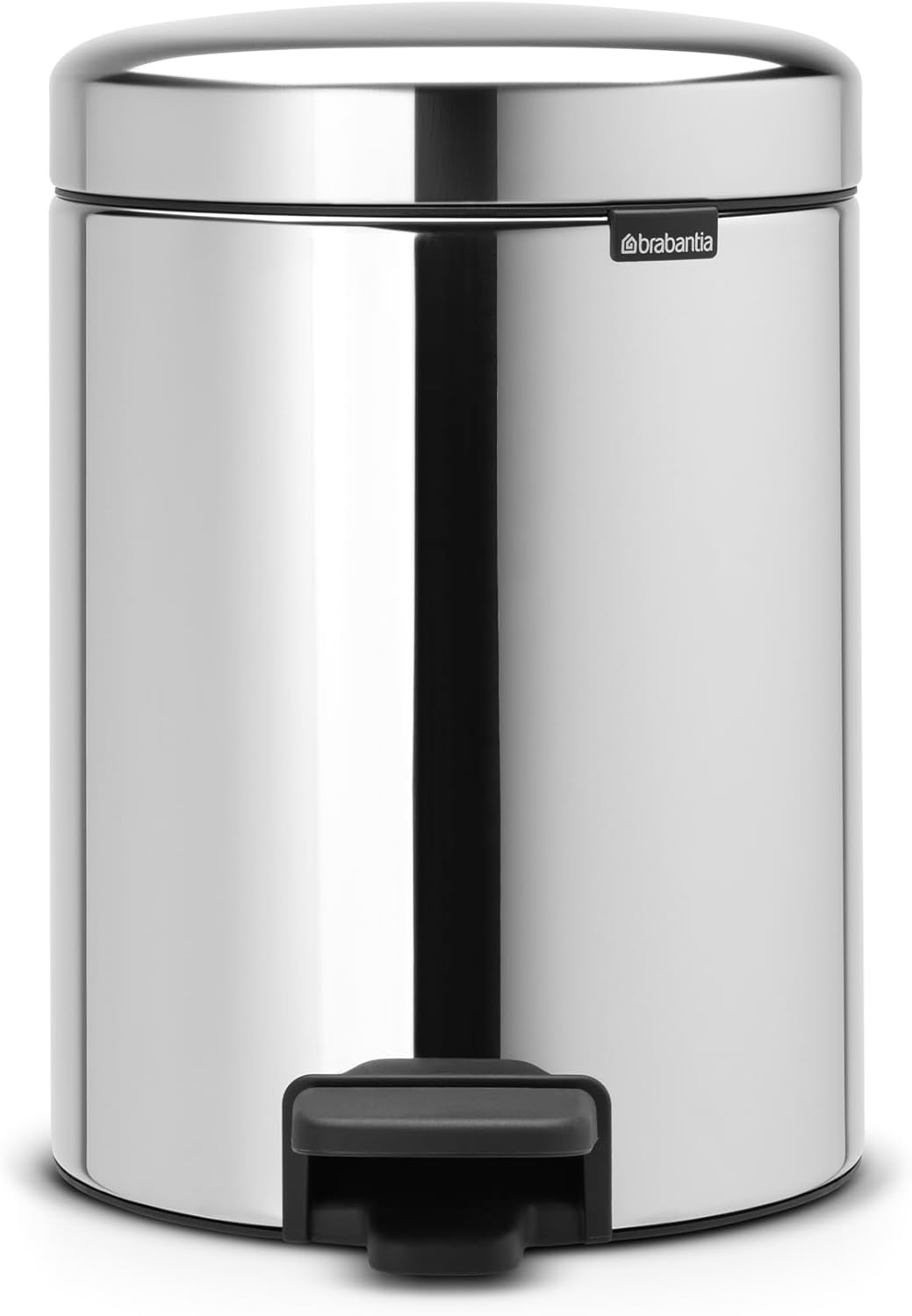 Brabantia New Icon Step Trash Can (1.3 Gal/Mineral Concrete Gray) Soft Closing Kitchen Garbage/Recycling Can with Removable Bucket